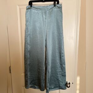 NWT 37 Orchard Wide-leg Pants w/ Pockets, Blue-Green Color, Large
